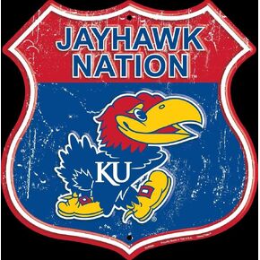 Hangtime University of Kansas - Kansas Jayhawks 12x12 inch Route Sign