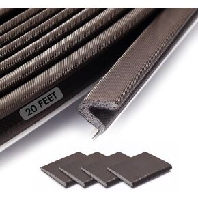 Kerf Weather Stripping Door Seal for Large Gap,Door Weather Stripping for Exterior Door Seal,Front Door Seal,Weather Strip Door Seal Strip for Door Frame（Brown, 20Feet)