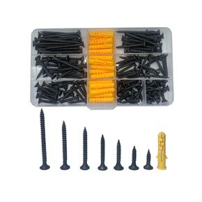 170pcs Wood Screws Assortment Kit,7 Sizes #6(5/8",4/5",1",1-1/5",1-2/5",1-3/5",2"),Flat Head Screws, Assorted Drywall Screws Set,Perfect for Wood, Sheetrock & More（Silver）