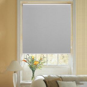 Joydeco Corded Blackout Mini Blinds 20" W x 75" for Home Windows,Gray Roll Up and Down Waterproof Classic Roller Shades with Thermal Insulated UV Protection for French Door