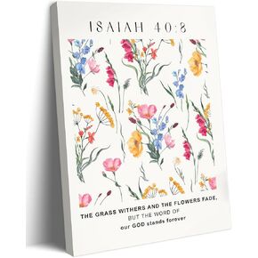 Christian Scripture Wall Art Isaiah 40 Bible Verse Canvas Poster Paintings Prints Framed Vintage Nature Landscape Bible Verse Religious Artwork Pictures Decor for Living Room Bedroom Church