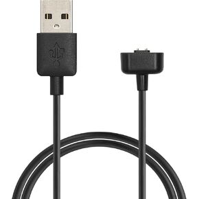 kwmobile USB Cable Charger Compatible with Amazfit Band 7 Cable - Charging Chord for Smart Watch - Black