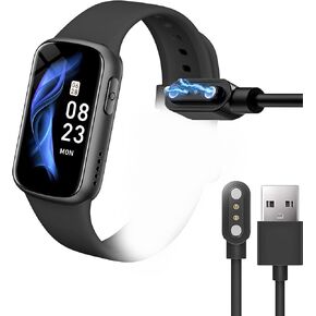 Compatible with Asmoda Fitness Tracker Charger, Magnetic USB Replacement Charger Compatible for Asmoda B7 1.47" Fitness Tracker (2 Pack-Black+Black, for B7 Fitness Tracker)