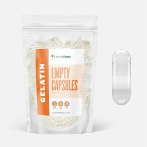 CapsuleDepot - Clear Size 1 Empty Capsules - 100 Count Empty Gelatin Capsules - Empty Pill Capsules - DIY Capsule Filling - Fillable Pill Capsules Empty Gel Caps