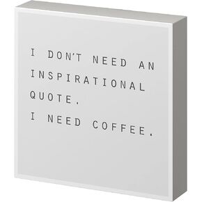 Barnyard Designs Coffee Sign, Inspirational Wood Box Sign, Funny Office Kitchen Desk Decoration Home Decor Gift for Women or Men (Coffee & True Crime)