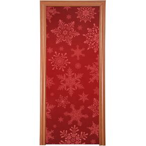 Qilmy Christmas Snowflakes Christmas Door Covers Front Door Christmas Decoration Washable Door Sign Banner Holiday Home Decorations 35X79 Inch