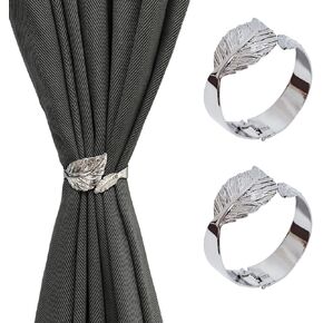 2 Pack Curtain Tiebacks Curtain Ties Aluminum Alloy Spring Design Curtain Holdbacks Simple Modern Style Tiebacks for Drapes Curtain Ties Backs Curtain Home Outdoor Bedroom Office Decorative Curtain