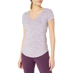 Amazon Essentials Women's Soft Cotton Standard-Fit V-Neck Short-Sleeve Yoga T-Shirt (Available in Plus Size)