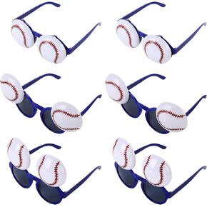 Cleverplay 6 Pairs Baseball Sunglasses for Kids,Baseball Party Favors,Baseball Party Decorations