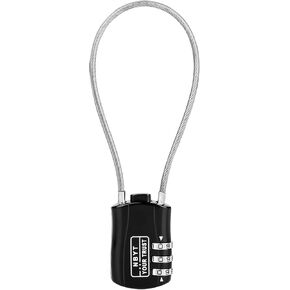 Wire Rope Cable Lock with Combinations,Resettable Code,Zinc Alloy,Helmet Lock Luggage Lock,Snowboard,Special Need Bikes,Travel Lock Stroller Padlock,Cabinet Handle,Combo Mini Ski Lock