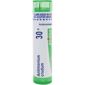 Boiron Antimonium Crudum 30X for Indigestion with Nausea from Overeating - 80 Pellets