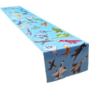 Fighter Table Runner for Military Airplane Aircraft Fighter Jet Plane Party Favors Supplies Decorations Table Cover