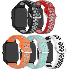 E ECSEM Compatible for Spade Health Smartwatch 4 Bands Two-Toned Silicone Breathable Replacement Sport Strap Quick-Release Wristband for Spade Health Smartwatch 4 Smart Watch Women Men