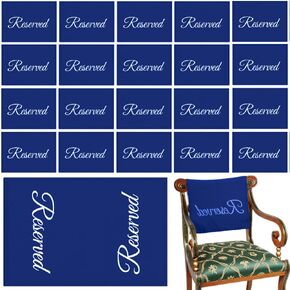 20pcs Reserved Chair Signs 11 x 22 inch Reserved Pew Cloths Double-sided Thickened 600d Oxford Reserved Seating Placeholder for Church Pew Seats Wedding Seating Decoration navy blue