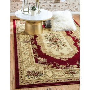 Unique Loom Versailles Collection Traditional Classic Floral Motif Area Rug (5' 0 x 8' 0 Rectangular, Burgundy/ Ivory)