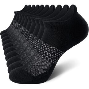 CS CELERSPORT 5 Pairs Women's Ankle Running Socks Cushioned Athletic Sport Socks with Tab