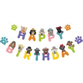 Dog Themed Banner Dog Faces Claws Party Banner Dog Theme Party Bunting Decoration Puppy Birthday Baby Shower Party Supplies