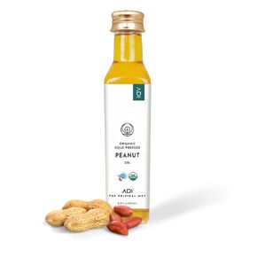 ADI Organic USDA Certified Peanut Oil, Cold Pressed Oil for Deep Frying & Cooking - 8.8 fl oz