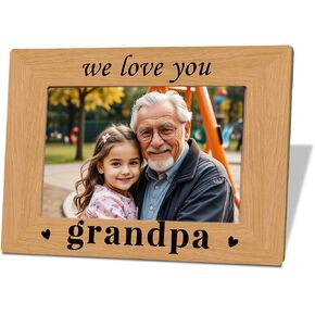 Grandpa Gift, Father's Day Gift for Grandpa, Grandpa Birthday Christmas Thanksgiving Gift, Photo Gifts Wooden Picture Frame, We Love You Grandpa Photo Frame Decor, To Assemble 4*6 Inches Photo