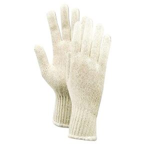 MAGID T132XS KnitMaster T132 Lightweight 7 Gauge Knit Gloves, Cotton Poly Blend, XS, Natural (Pack of 12)