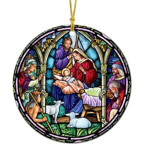 Nativity Ornaments for Christmas Tree - Religious Christian Gifts for Women Nativity Scene Ornament Decorations Xmas Keepsake