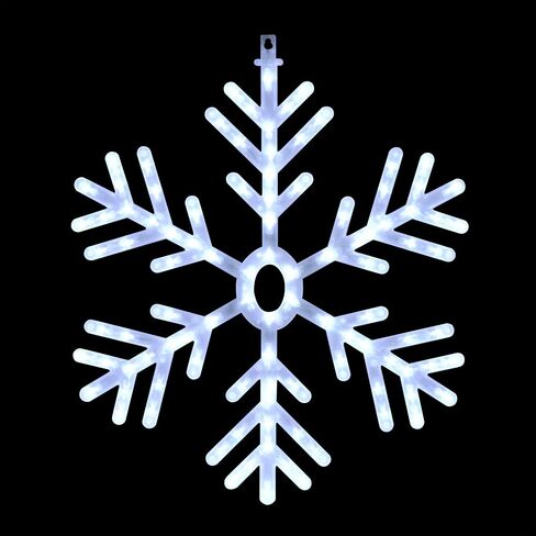 Alpine Corporation 24"H Indoor/Outdoor Hanging Snowflake Decoration with LED Lights in Saudi Arabia