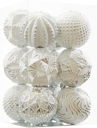 Red Farmhouse Christmas Ball Ornaments，6 PCS Vintage Rustic Distressed Xmas Hanging Ornaments Shatterproof Antique Traditional Style Christmas Tree Decorations in Saudi Arabia