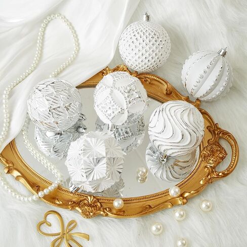 Red Farmhouse Christmas Ball Ornaments，6 PCS Vintage Rustic Distressed Xmas Hanging Ornaments Shatterproof Antique Traditional Style Christmas Tree Decorations in Saudi Arabia