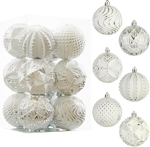 Red Farmhouse Christmas Ball Ornaments，6 PCS Vintage Rustic Distressed Xmas Hanging Ornaments Shatterproof Antique Traditional Style Christmas Tree Decorations in Saudi Arabia