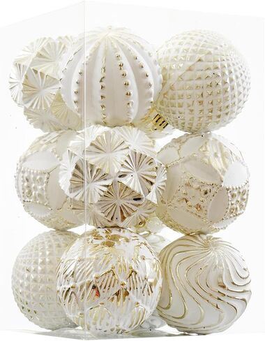 Red Farmhouse Christmas Ball Ornaments，6 PCS Vintage Rustic Distressed Xmas Hanging Ornaments Shatterproof Antique Traditional Style Christmas Tree Decorations in Saudi Arabia