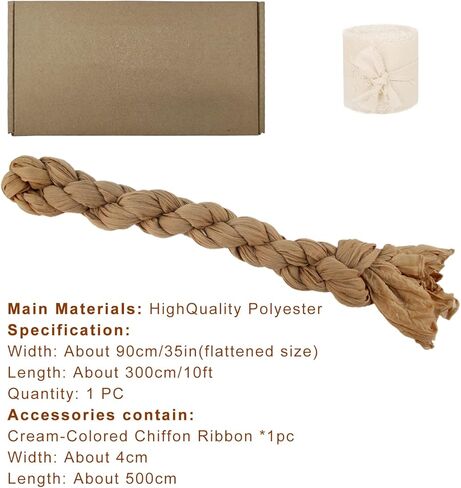 قطعتان من ديكور طاولة بوهو - قطعة واحدة بطول 10 أقدام و120 بوصة مفرش طاولة من القماش القطني الطويل مع شريط شيفون واحد بطول 5 ياردة، مفرش طاولة من شاش الطين للعشاء، وحفلات أعياد الميلاد، وحفلات استقبال المولود الجديد، وحفلات الزفاف in Kuwait