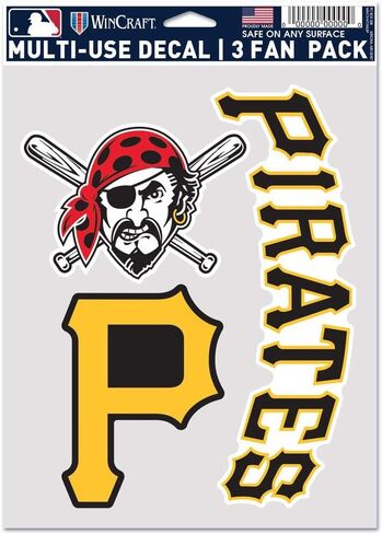 Wincraft MLB Pittsburgh Pirates Decal Multi Use Fan 3 Pack, Team Colors, One Size in Saudi Arabia