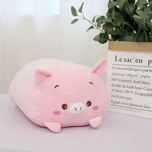 Cute Plush Pig Stuffed Squishy Animal Pig Cylindrical Body Pig Pillow,Super Soft Pig Hugging Toy Pillow Kids Kawaii Sleeping Pig Pillow Gifts for Bedding Decor or Home Decor 8-Inch in Kuwait