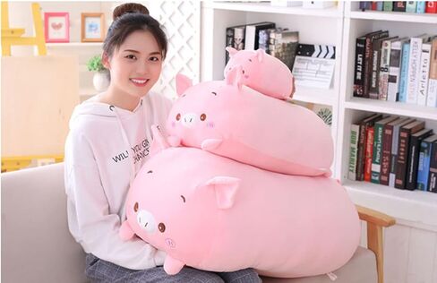 Cute Plush Pig Stuffed Squishy Animal Pig Cylindrical Body Pig Pillow,Super Soft Pig Hugging Toy Pillow Kids Kawaii Sleeping Pig Pillow Gifts for Bedding Decor or Home Decor 8-Inch in Kuwait