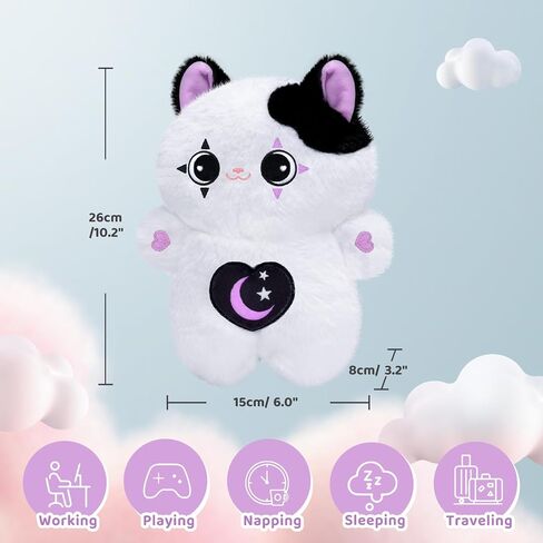 Cat Cow Plush Toys, Kawaii Cow Stuffed Animals Squishy Doll, Cute Cat Plushie Pillow, Home Decor Plush Throw Pillow Gifts for Kids (10 Inches) in Saudi Arabia