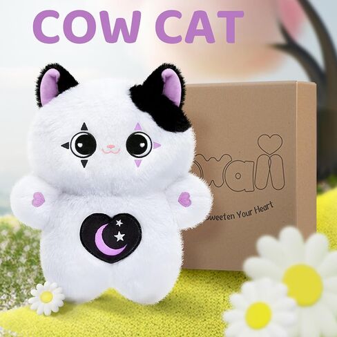 Cat Cow Plush Toys, Kawaii Cow Stuffed Animals Squishy Doll, Cute Cat Plushie Pillow, Home Decor Plush Throw Pillow Gifts for Kids (10 Inches) in Saudi Arabia
