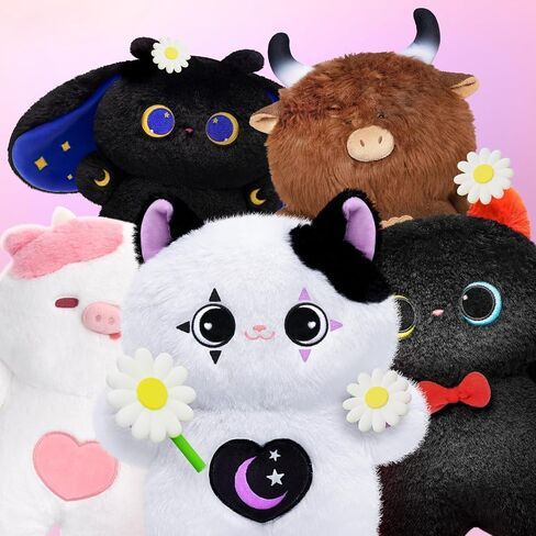 Cat Cow Plush Toys, Kawaii Cow Stuffed Animals Squishy Doll, Cute Cat Plushie Pillow, Home Decor Plush Throw Pillow Gifts for Kids (10 Inches) in Saudi Arabia