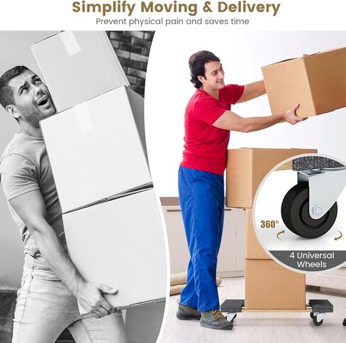 S AFSTAR 4 Wheel Dolly Cart, 1000 LBS Moving Cart, 30.5" x 18.5" Furniture Dolly with 4 Universal Wheels & Cut-Out Handle, Non-Slip Heavy-Duty Mover Dolly for Washing Machine House Moving (1-Pack) in Saudi Arabia