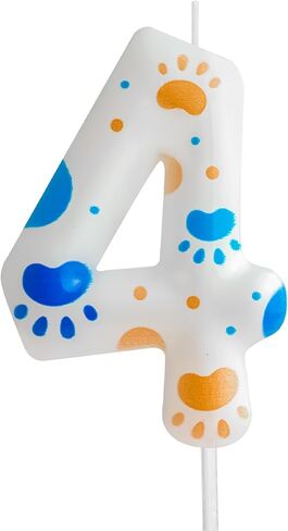 Blue Dog Paw Theme Birthday Candle, Blue Dog Birthday Cake Toppers for Boys Kids, Number 3 Candle, Blue Dog Paw Birthday Candle for Themed Birthday Party Decoration Supplies Favors Gifts in Saudi Arabia