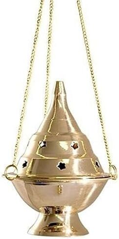 Brass Hanging Incense/Charcoal Burner for Aromatherapy, Home Decor, and Healing, Gold in Saudi Arabia