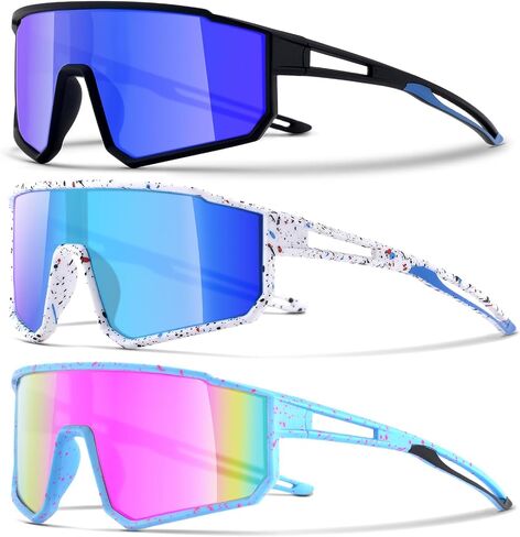 3PACK Kids Sunglasses,Youth Baseball Sunglasses,Cycling Sunglasses for 8-14 Boys Girls,UV400 Protection Goggles in Saudi Arabia