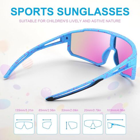 3PACK Kids Sunglasses,Youth Baseball Sunglasses,Cycling Sunglasses for 8-14 Boys Girls,UV400 Protection Goggles in Saudi Arabia