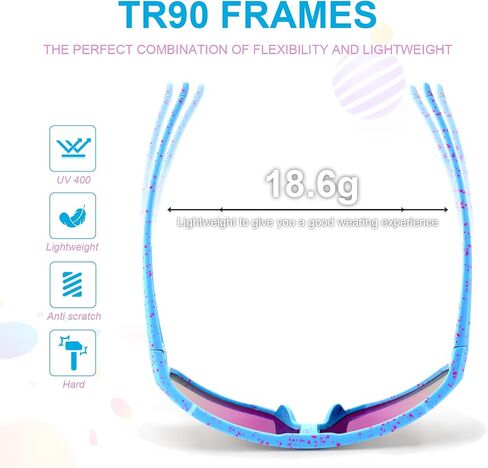 3PACK Kids Sunglasses,Youth Baseball Sunglasses,Cycling Sunglasses for 8-14 Boys Girls,UV400 Protection Goggles in Saudi Arabia