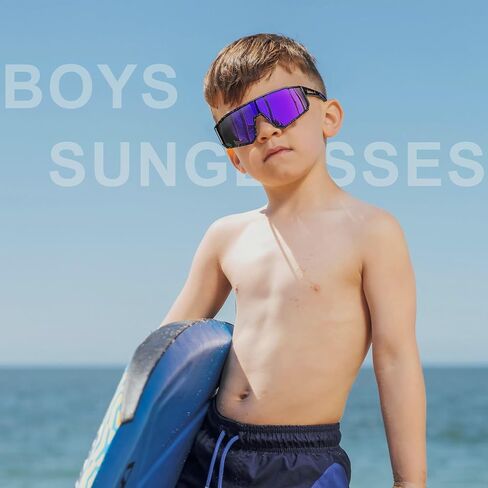3PACK Kids Sunglasses,Youth Baseball Sunglasses,Cycling Sunglasses for 8-14 Boys Girls,UV400 Protection Goggles in Saudi Arabia