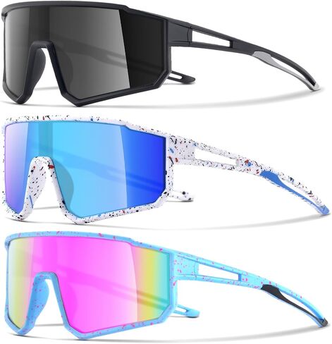 3PACK Kids Sunglasses,Youth Baseball Sunglasses,Cycling Sunglasses for 8-14 Boys Girls,UV400 Protection Goggles in Saudi Arabia