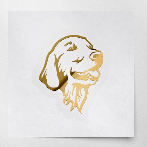 Decal Stickers of Golden Retriever (Metallic Gold) (Set of 2) Luxury Weatherproof Vinyl Decal Stickers for Laptop Desktop Smartphone Car Dirt Bike Wall Room Mason Jar Bathtub - ANDstice74301GO in Saudi Arabia