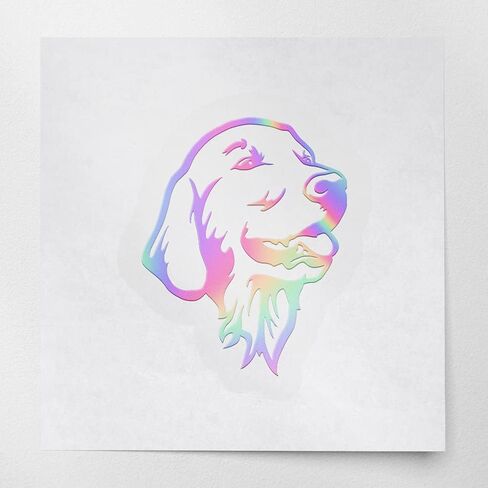 Decal Stickers of Golden Retriever (Metallic Gold) (Set of 2) Luxury Weatherproof Vinyl Decal Stickers for Laptop Desktop Smartphone Car Dirt Bike Wall Room Mason Jar Bathtub - ANDstice74301GO in Saudi Arabia