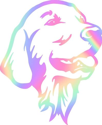 Decal Stickers of Golden Retriever (Metallic Gold) (Set of 2) Luxury Weatherproof Vinyl Decal Stickers for Laptop Desktop Smartphone Car Dirt Bike Wall Room Mason Jar Bathtub - ANDstice74301GO in Saudi Arabia