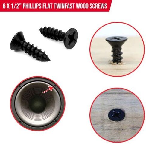 Phillips Flat TwinFast Wood Screws, 6 x 1/2-Inch (40) in Saudi Arabia