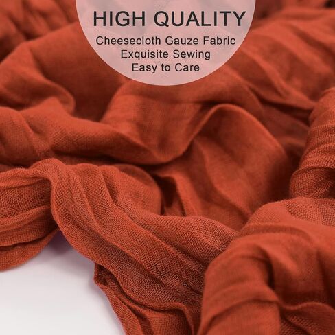 مفرش طاولة من القماش القطني، مفرش طاولة من الطين بطول 13 قدم، مفرش طاولة من القماش القطني طويل من الشاش، مفرش طاولة من الصدأ، مفرش طاولة من القماش القطني لحفلات الزفاف وحفلات الزفاف وديكورات طاولات استحمام الطفل in Kuwait